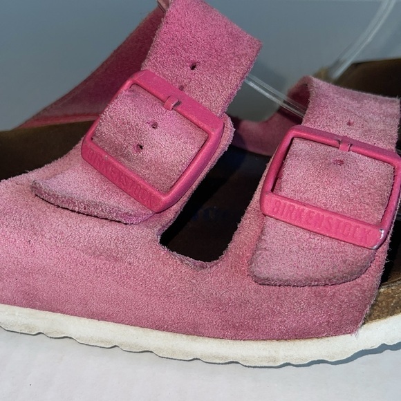 Birkenstock Pink Suede Arizona Sandals - Picture 6 of 11